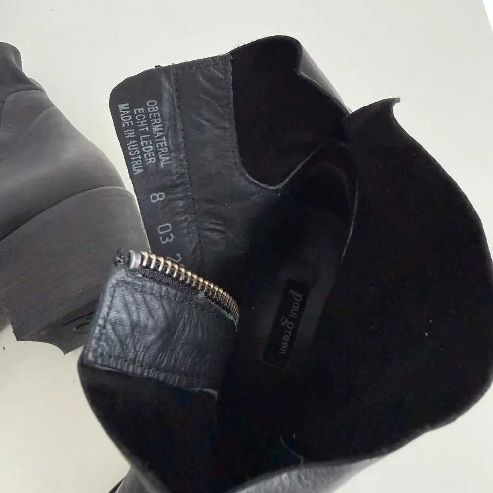 Paul Green Ankle Boots Womens 8 Black Leather Suzette Bootie Quiet Luxury Staple